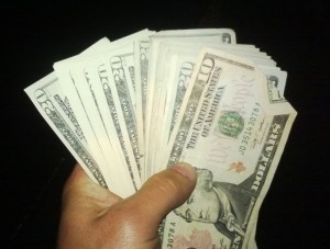 I tried to take a picture of the $1150 in my hand like it might serve as documentation of the transaction